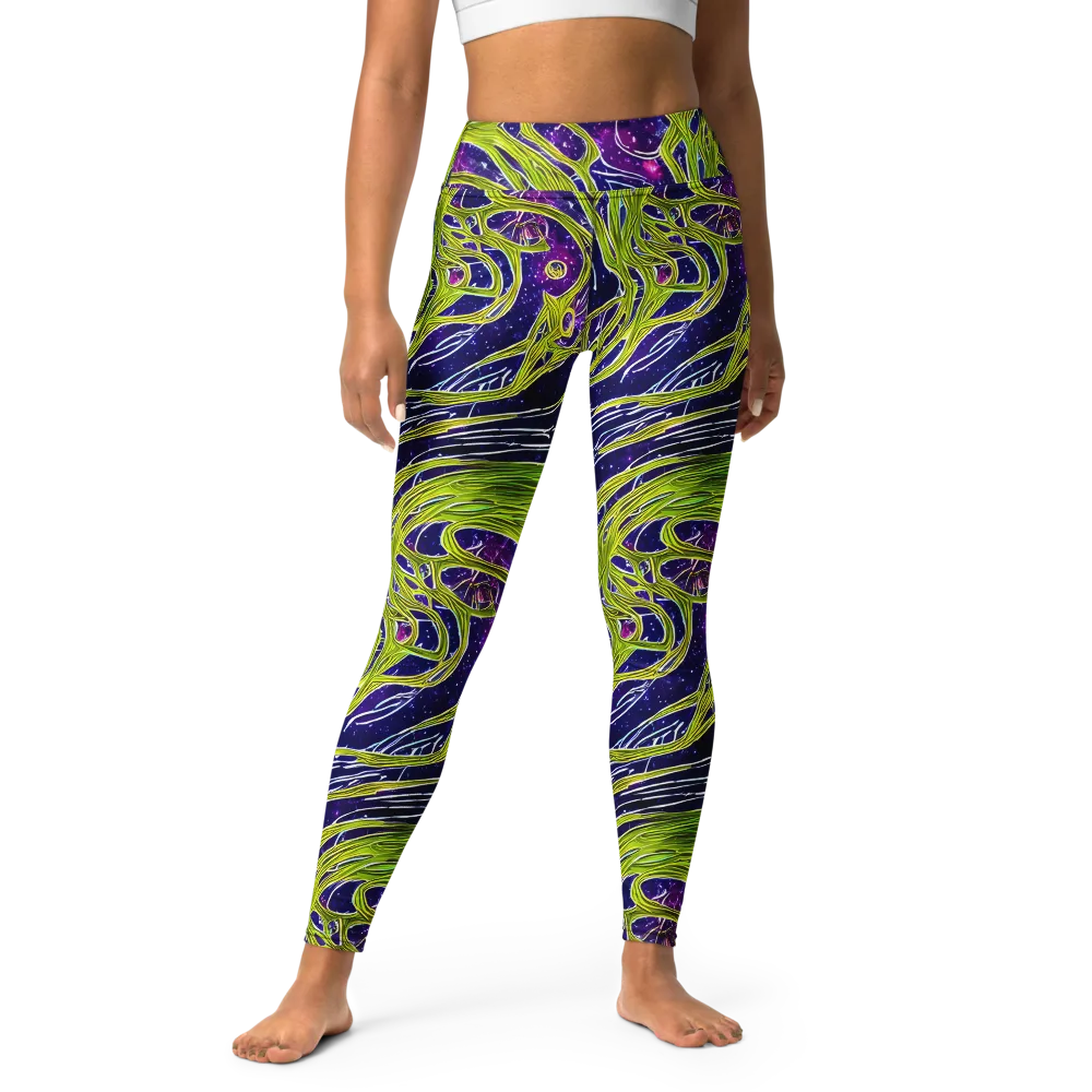 Celestial Scribbles on Yoga Leggings — Front