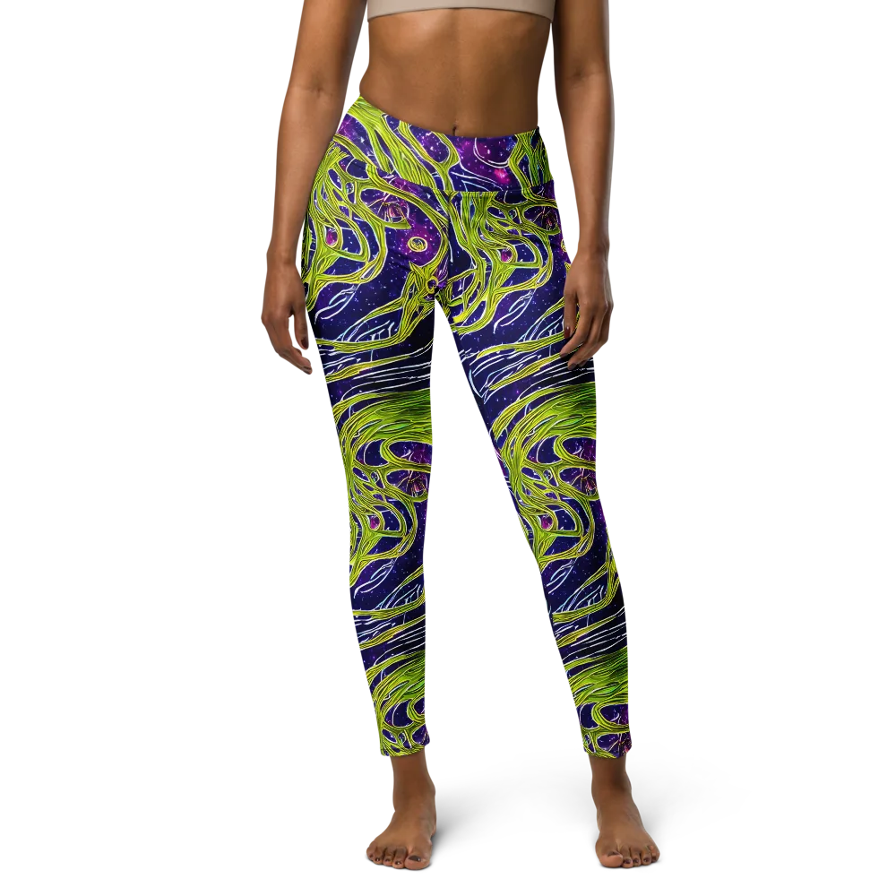 Celestial Scribbles on Yoga Leggings — Front