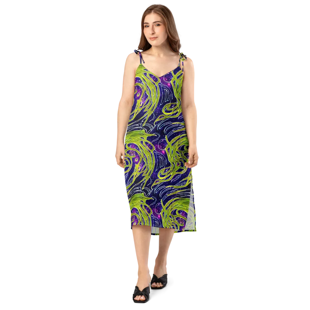 Celestial Scribbles on Slip Dress — Front