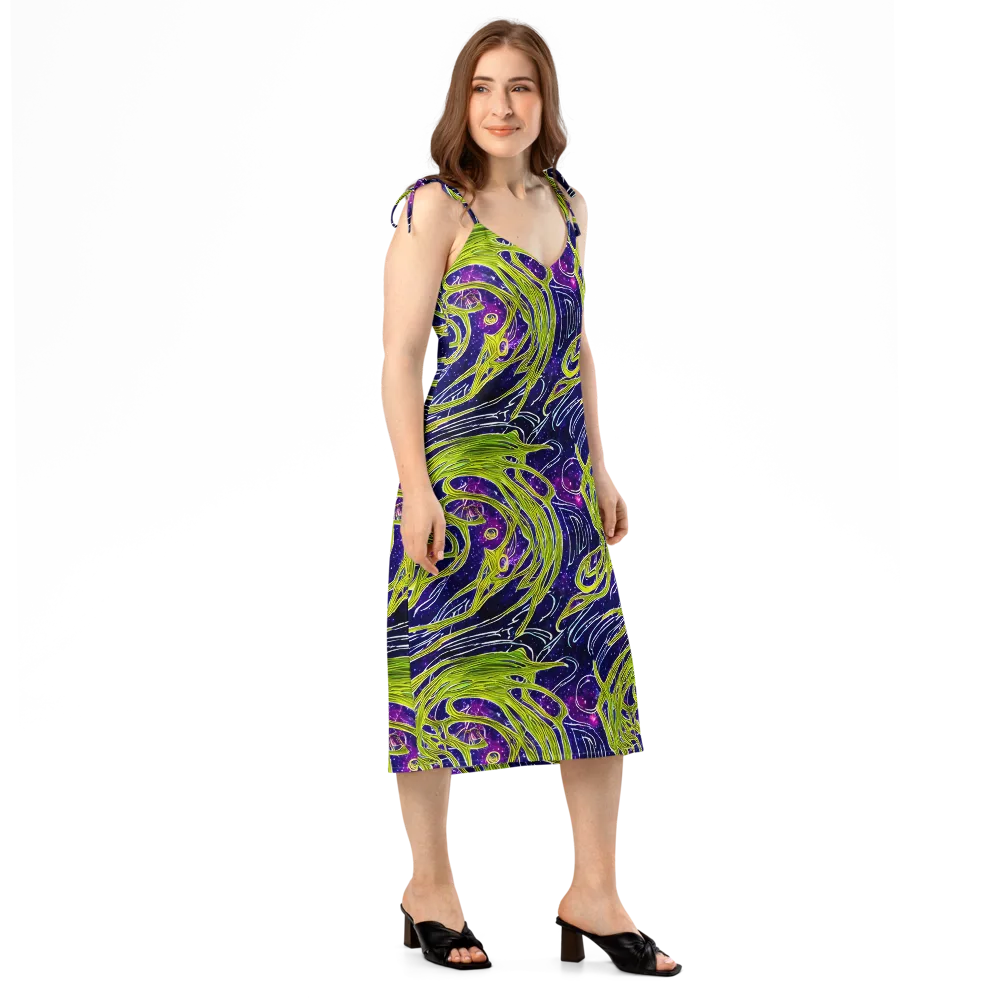 Celestial Scribbles on Slip Dress — Right Front