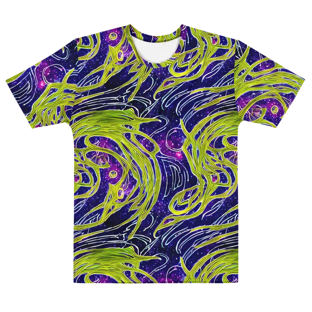 Celestial Scribbles on Men's Cotton Crew Neck T-Shirt — Front