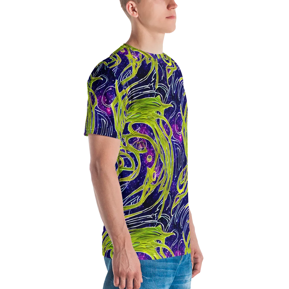 Celestial Scribbles on Men's Crew Neck T-Shirt — Right
