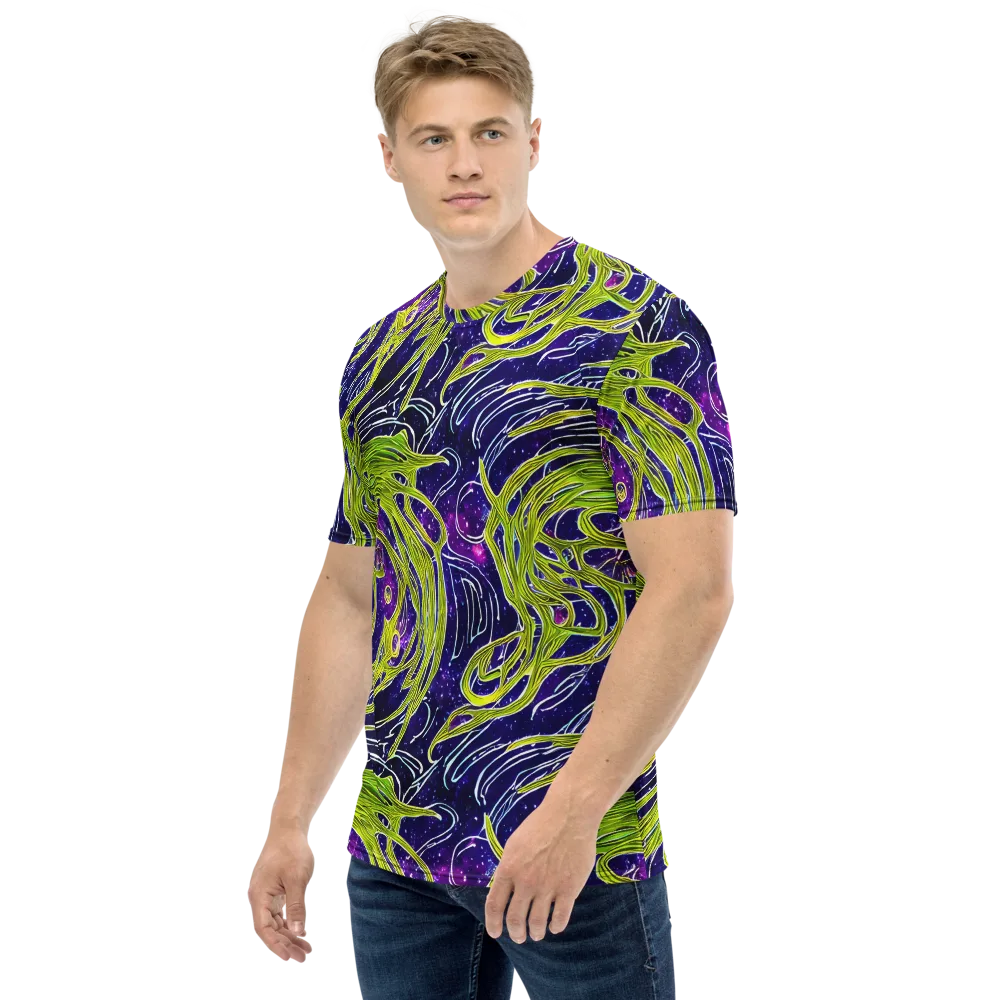 Celestial Scribbles on Men's Crew Neck T-Shirt — Left
