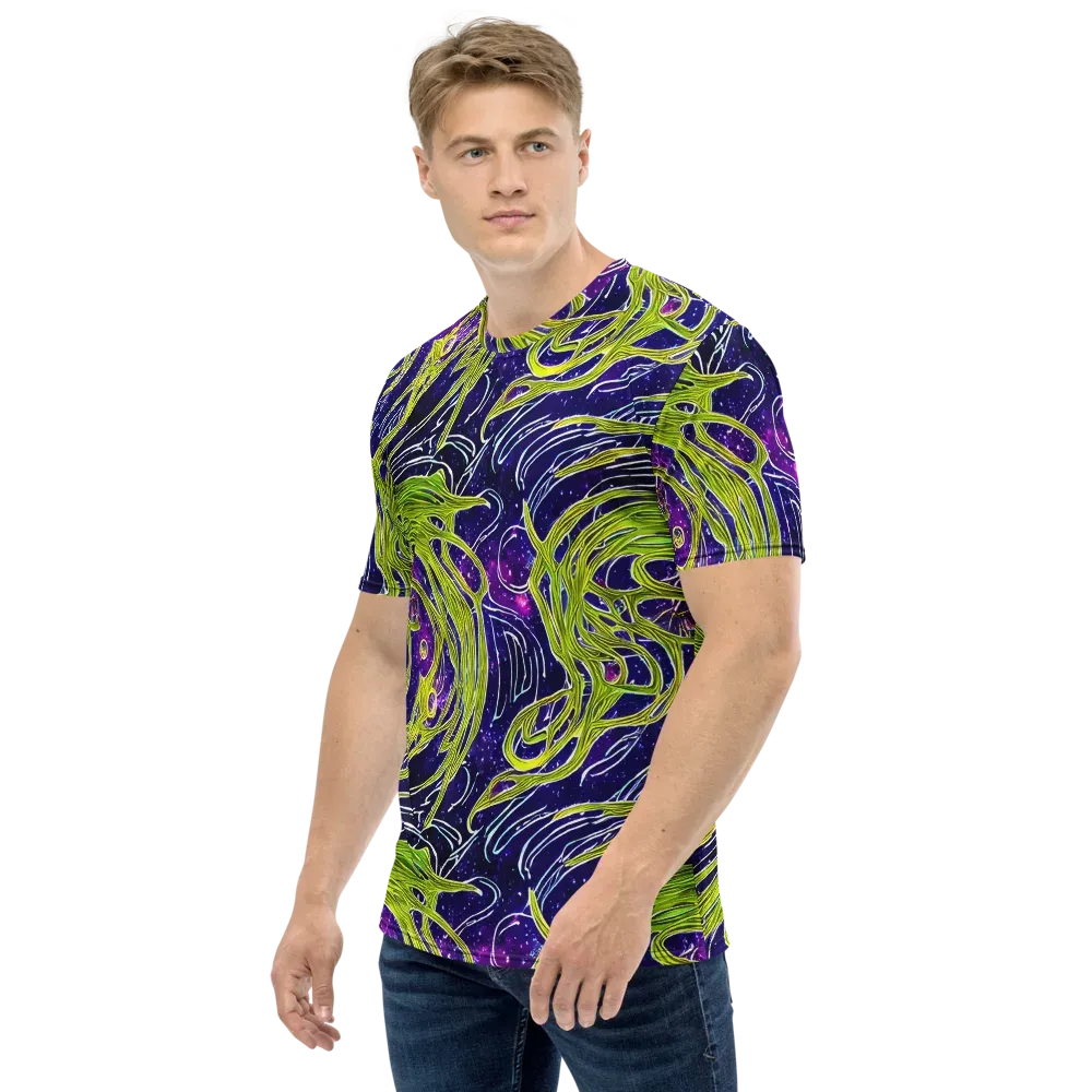 Celestial Scribbles on Men's Crew Neck T-Shirt — Left