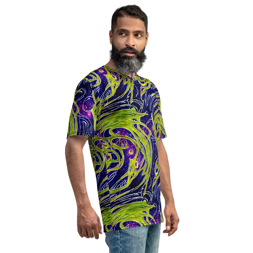 Celestial Scribbles on Men's Crew Neck T-Shirt — Right