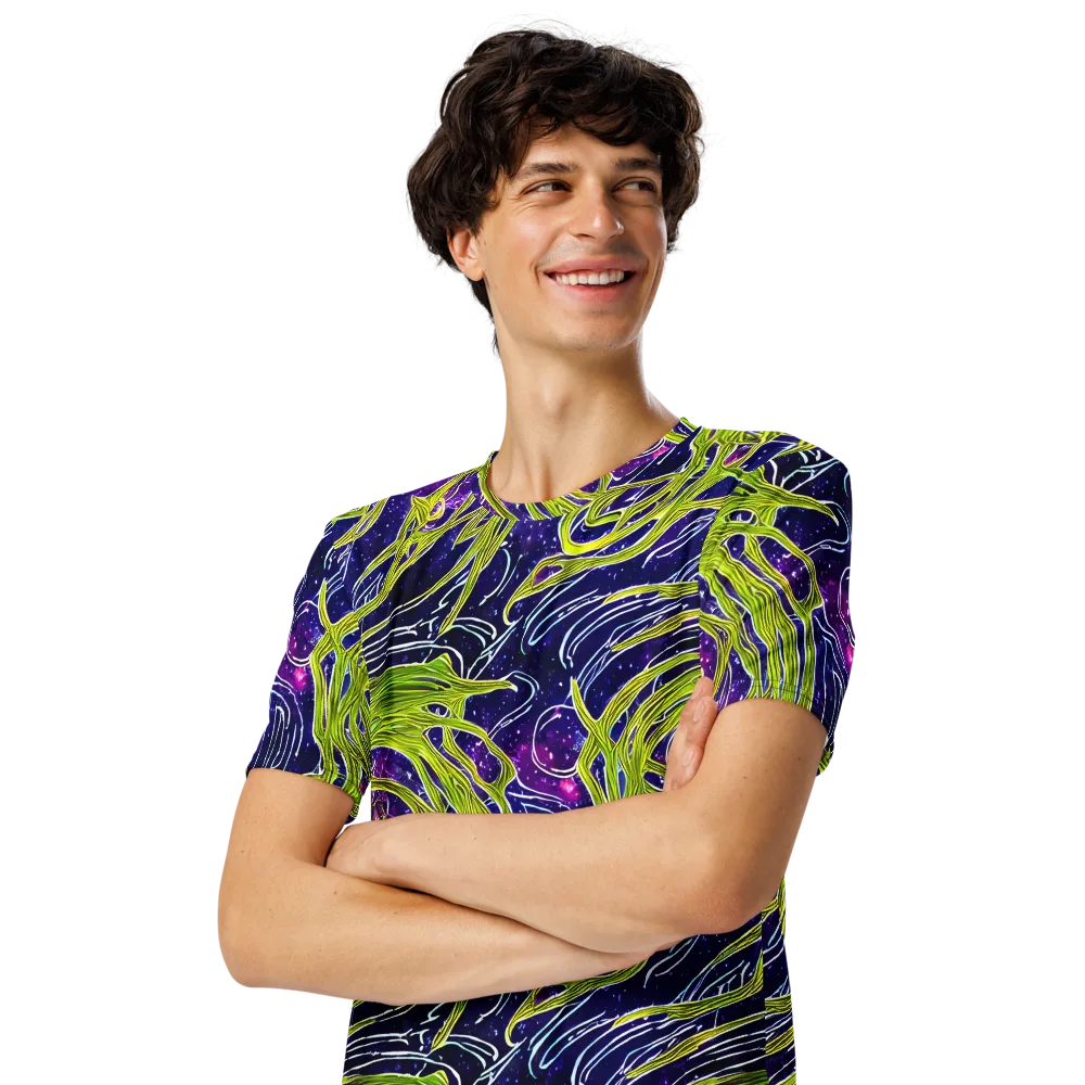 Celestial Scribbles on Men's Crew Neck T-Shirt — Left Front
