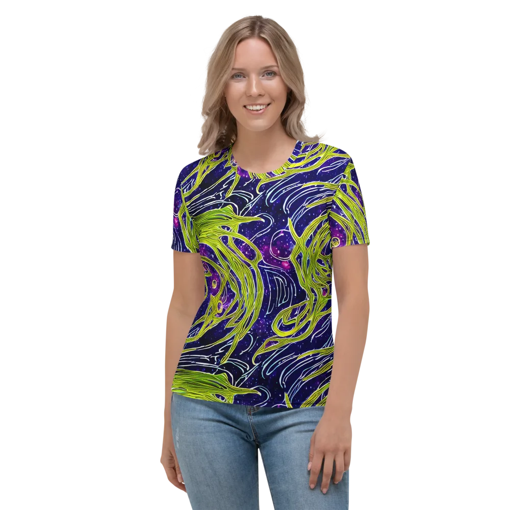 Celestial Scribbles on Women's Crew Neck T-Shirt — Front