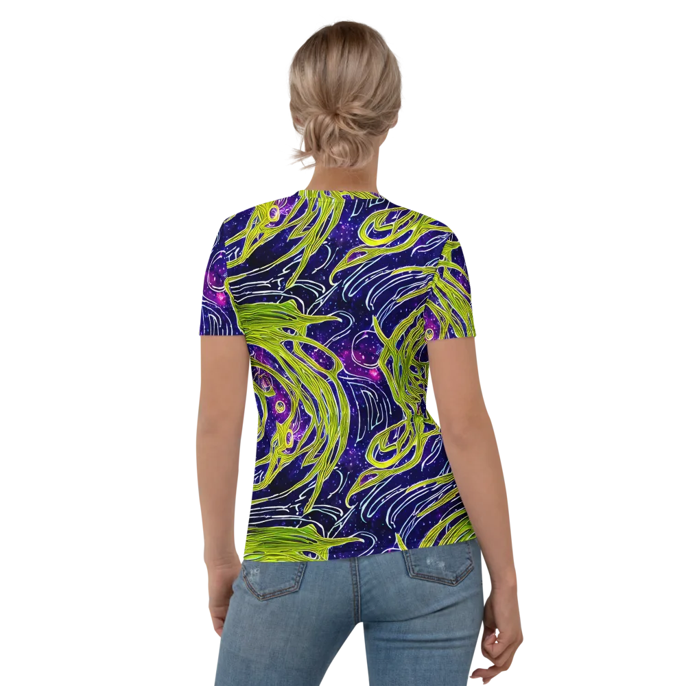 Celestial Scribbles on Women's Crew Neck T-Shirt — Back