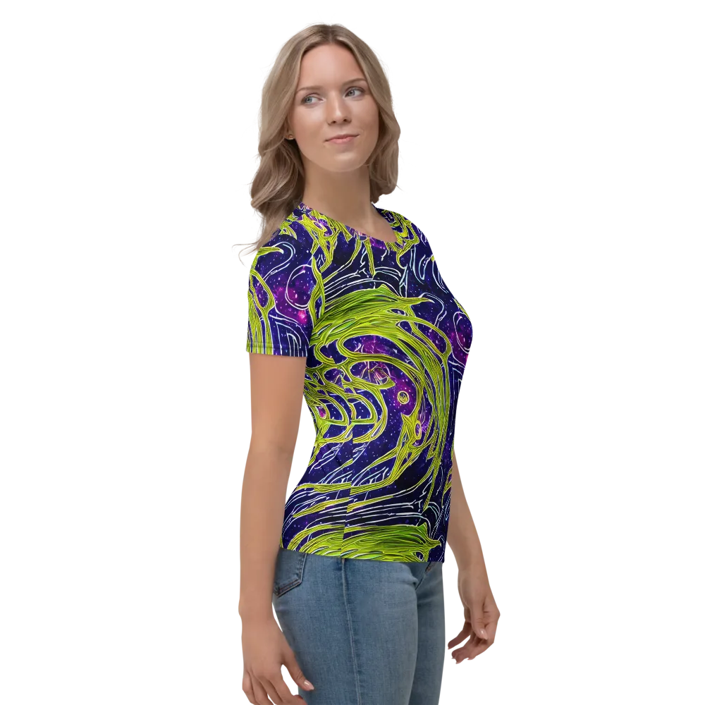 Celestial Scribbles on Women's Crew Neck T-Shirt — Right