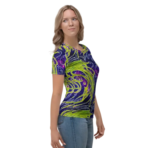 Celestial Scribbles on a Women's Crew Neck T-Shirt