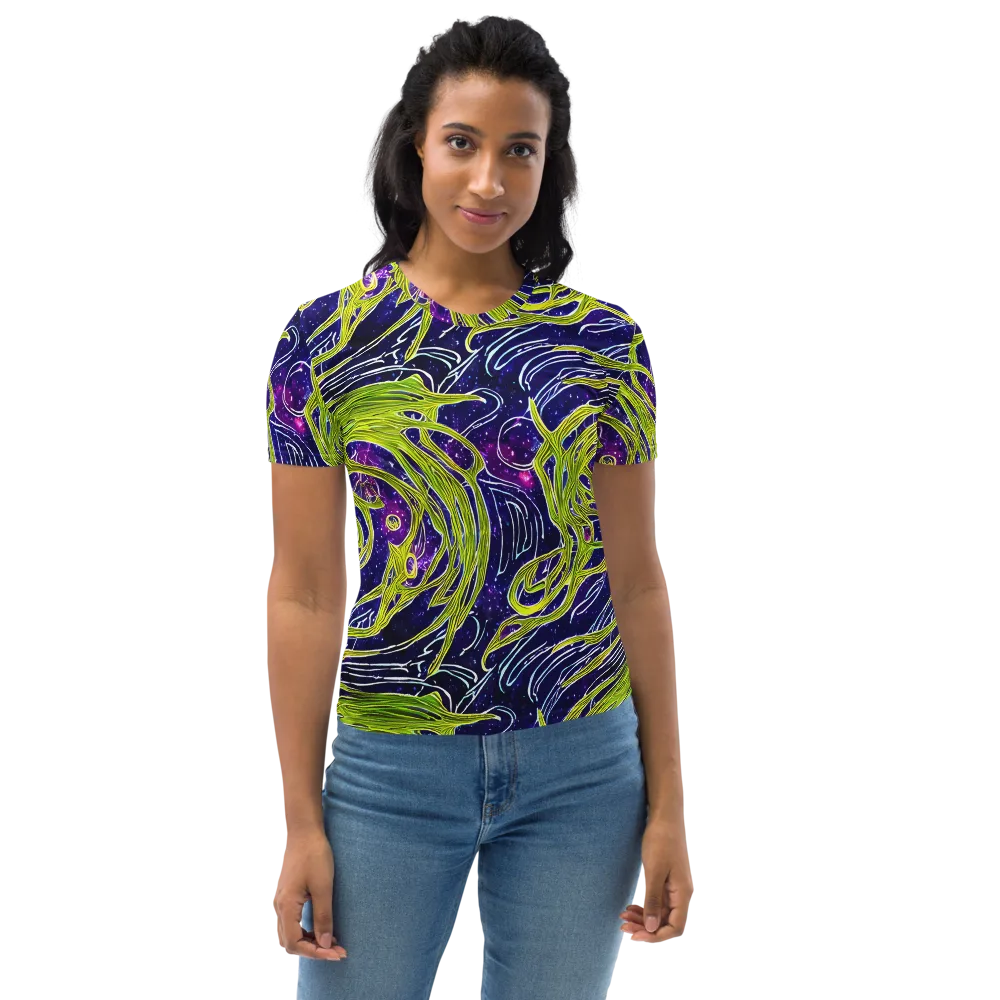 Celestial Scribbles on Women's Crew Neck T-Shirt — Front