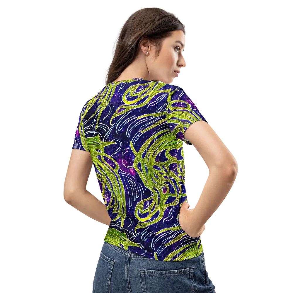 Celestial Scribbles on Women's Crew Neck T-Shirt — Back