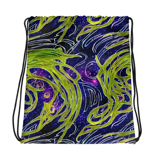 Celestial Scribbles on a Drawstring Bag