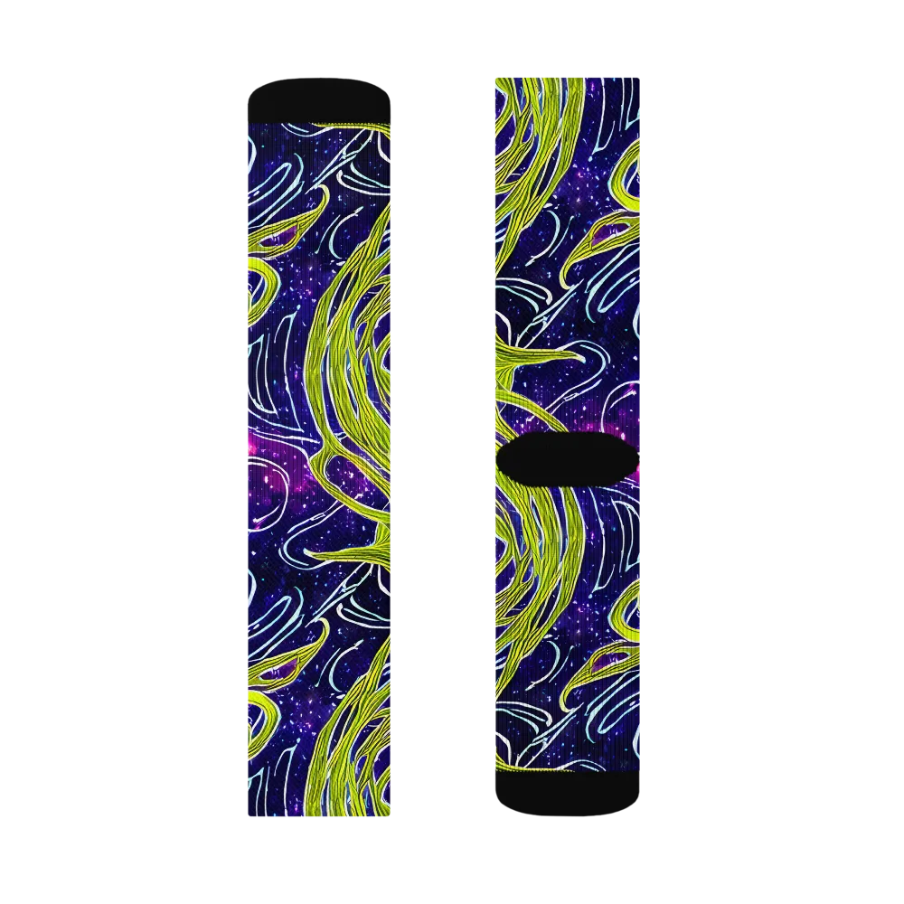 Celestial Scribbles on Socks — Left Sock