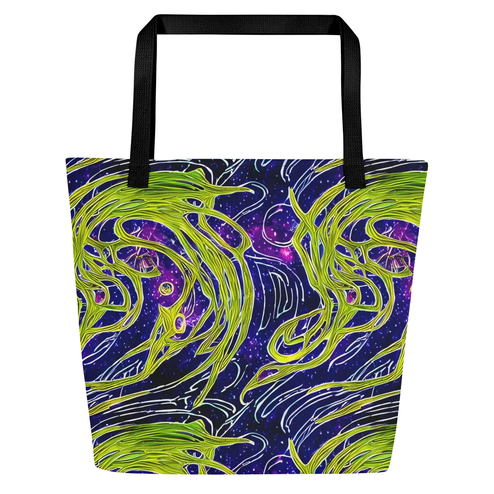 Celestial Scribbles on Large Tote Bag W/ Pocket — Front