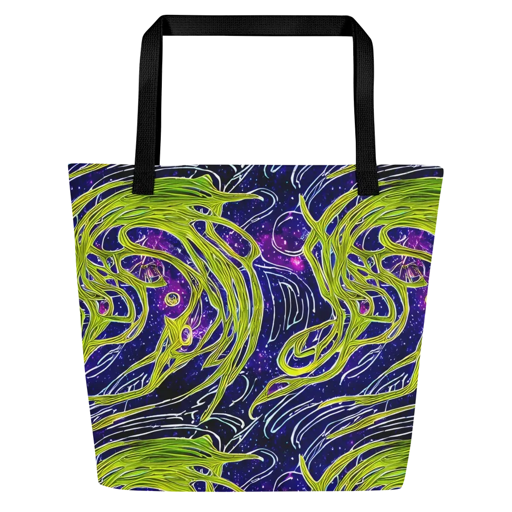 Celestial Scribbles on Large Tote Bag W/ Pocket — Front