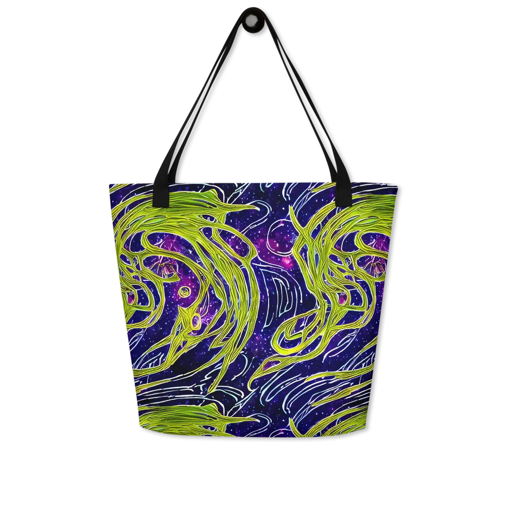 Celestial Scribbles on Large Tote Bag W/ Pocket — Front