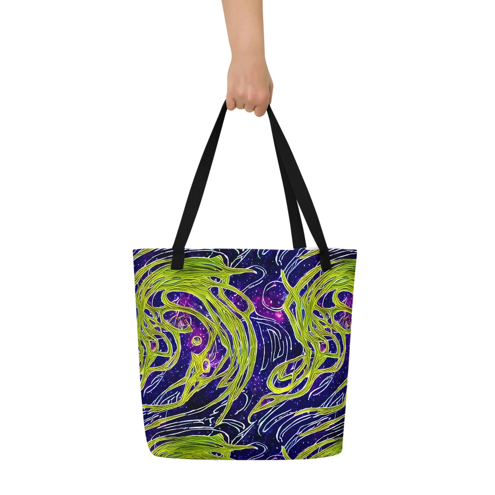 Celestial Scribbles on Large Tote Bag W/ Pocket — Front