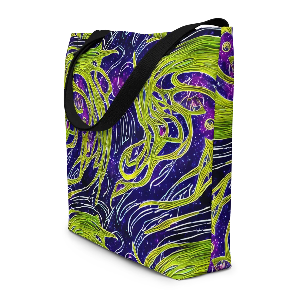 Celestial Scribbles on Large Tote Bag W/ Pocket — Front