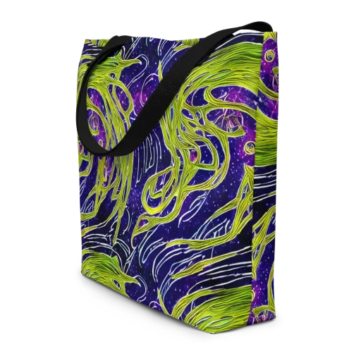 Celestial Scribbles on a Large Tote Bag W/ Pocket