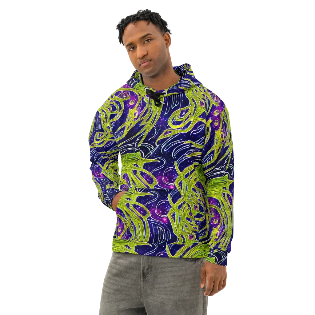 Celestial Scribbles on Cotton Hoodie — Left Front
