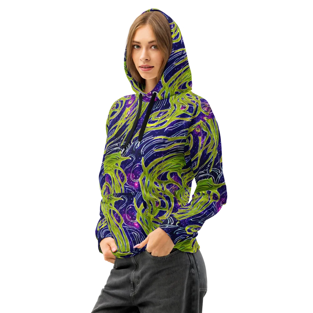 Celestial Scribbles on Cotton Hoodie — Left Front