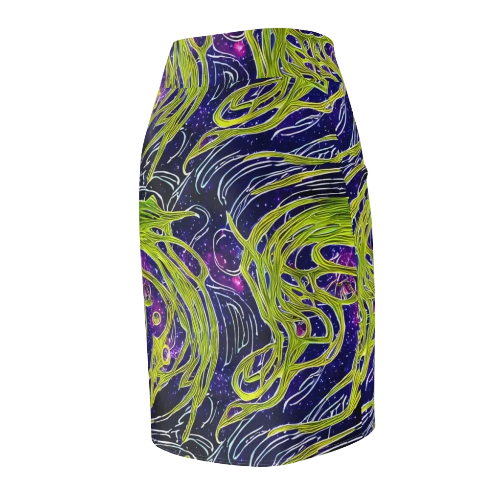 Celestial Scribbles on Pencil Skirt — Back Side