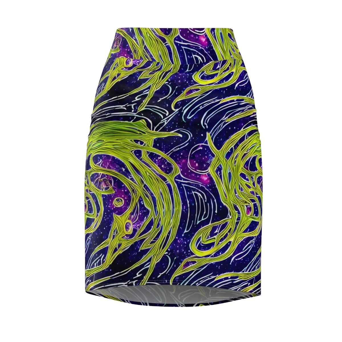 Celestial Scribbles on Pencil Skirt — Front