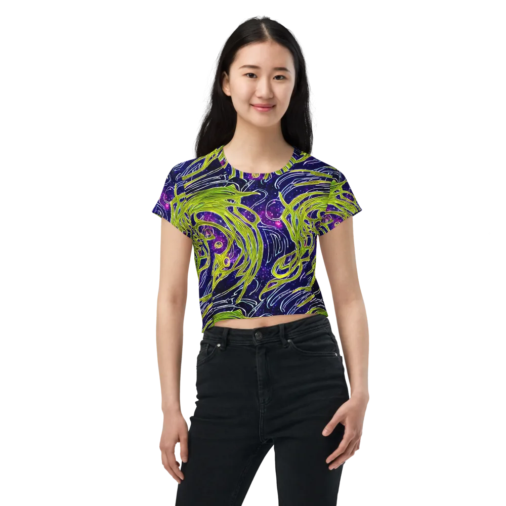 Celestial Scribbles on Crop Tee — Front