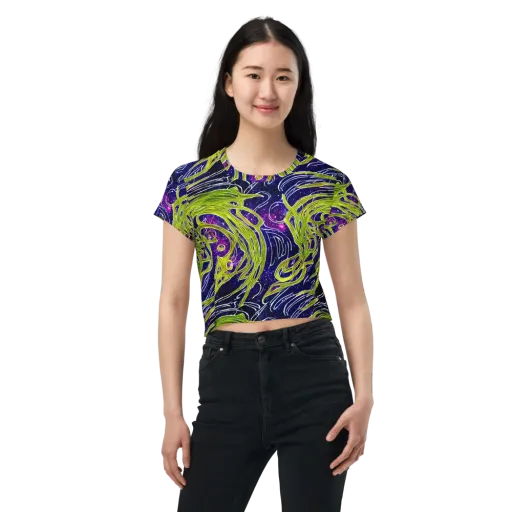 Celestial Scribbles on a Crop Tee