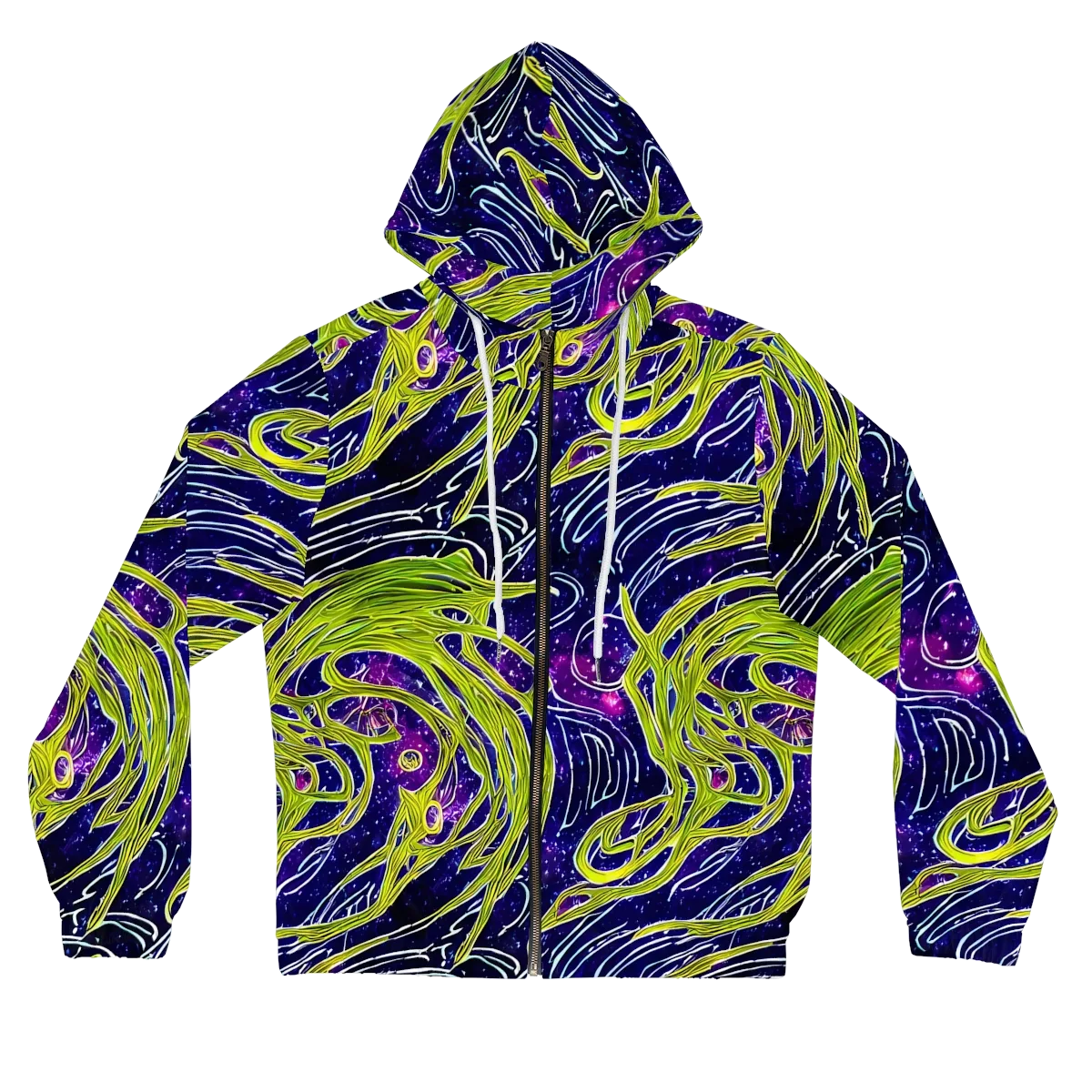 Celestial Scribbles on Women's Full-Zip Hoodie — Front