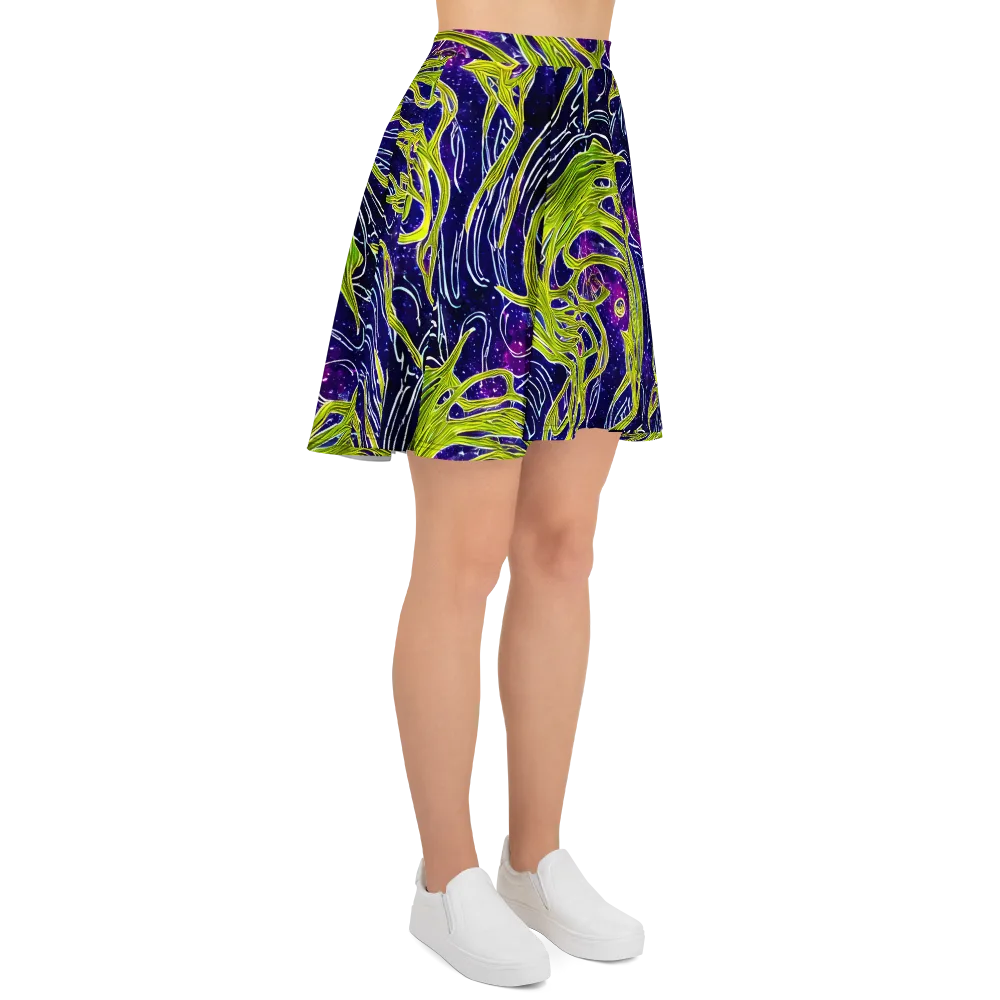 Celestial Scribbles on Skater Skirt — Right