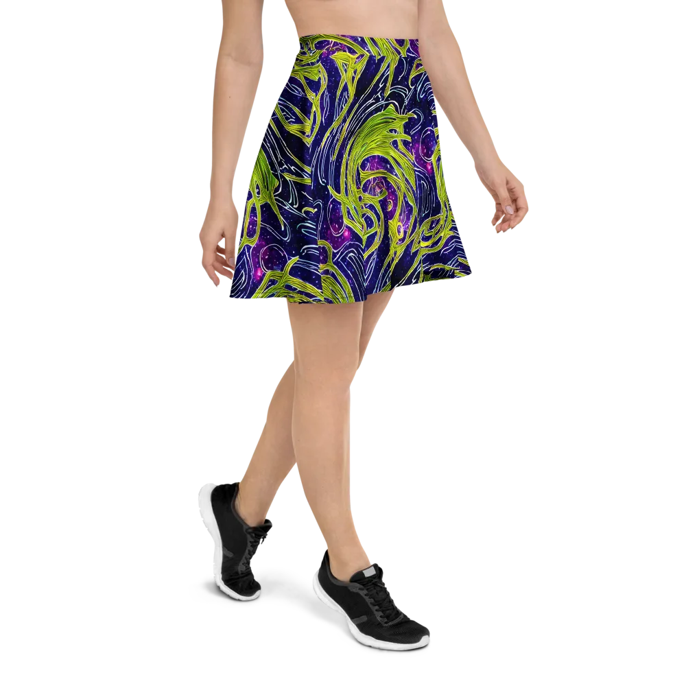 Celestial Scribbles on Skater Skirt — Right