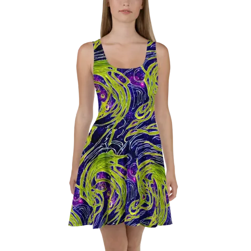 Celestial Scribbles on a Skater Dress