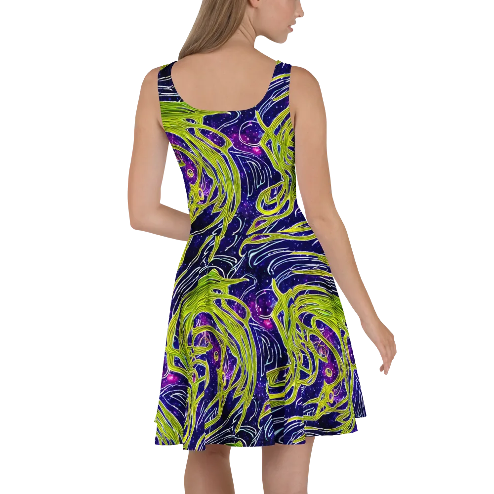 Celestial Scribbles on Skater Dress — Back