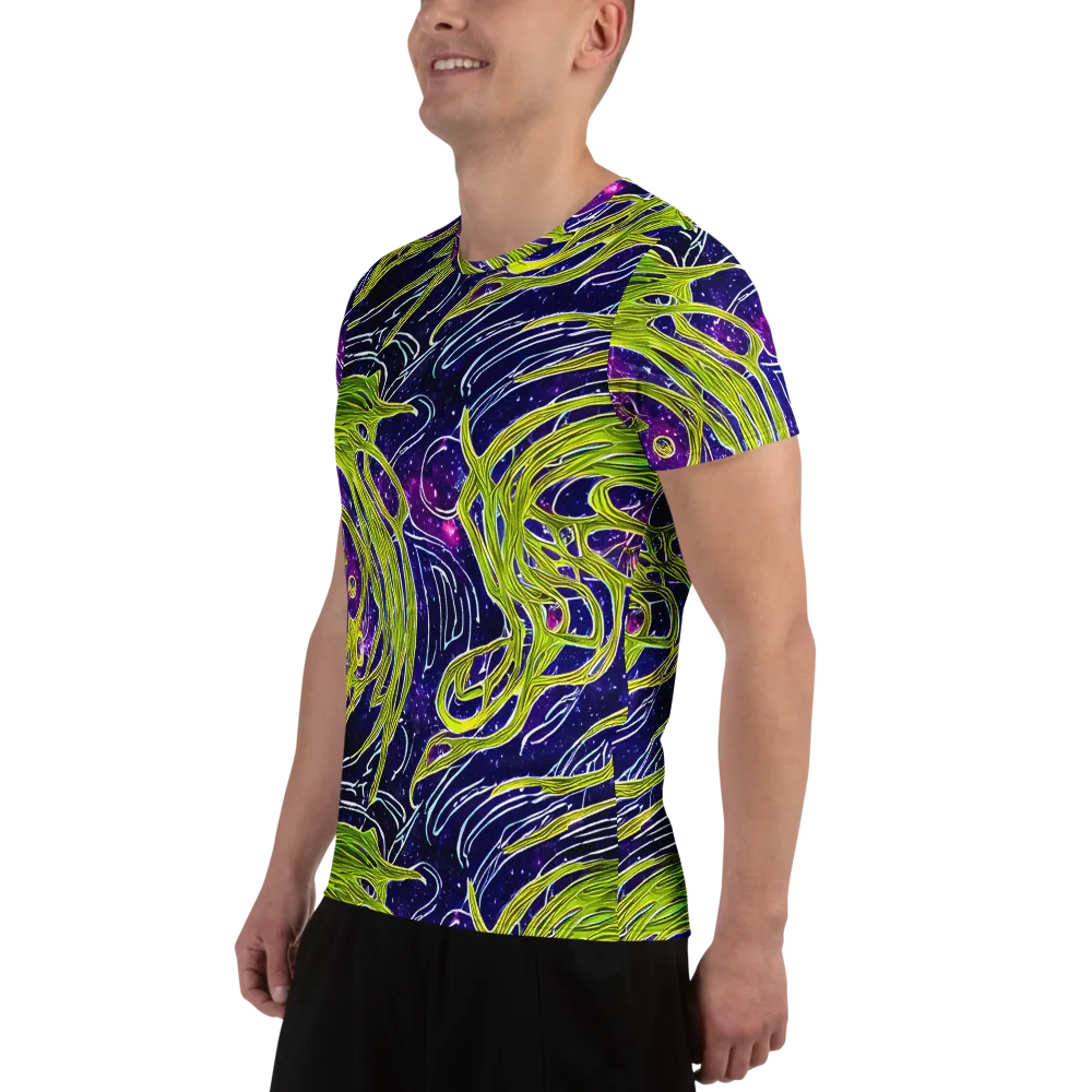 Celestial Scribbles on Men's Athletic T-Shirt — Left