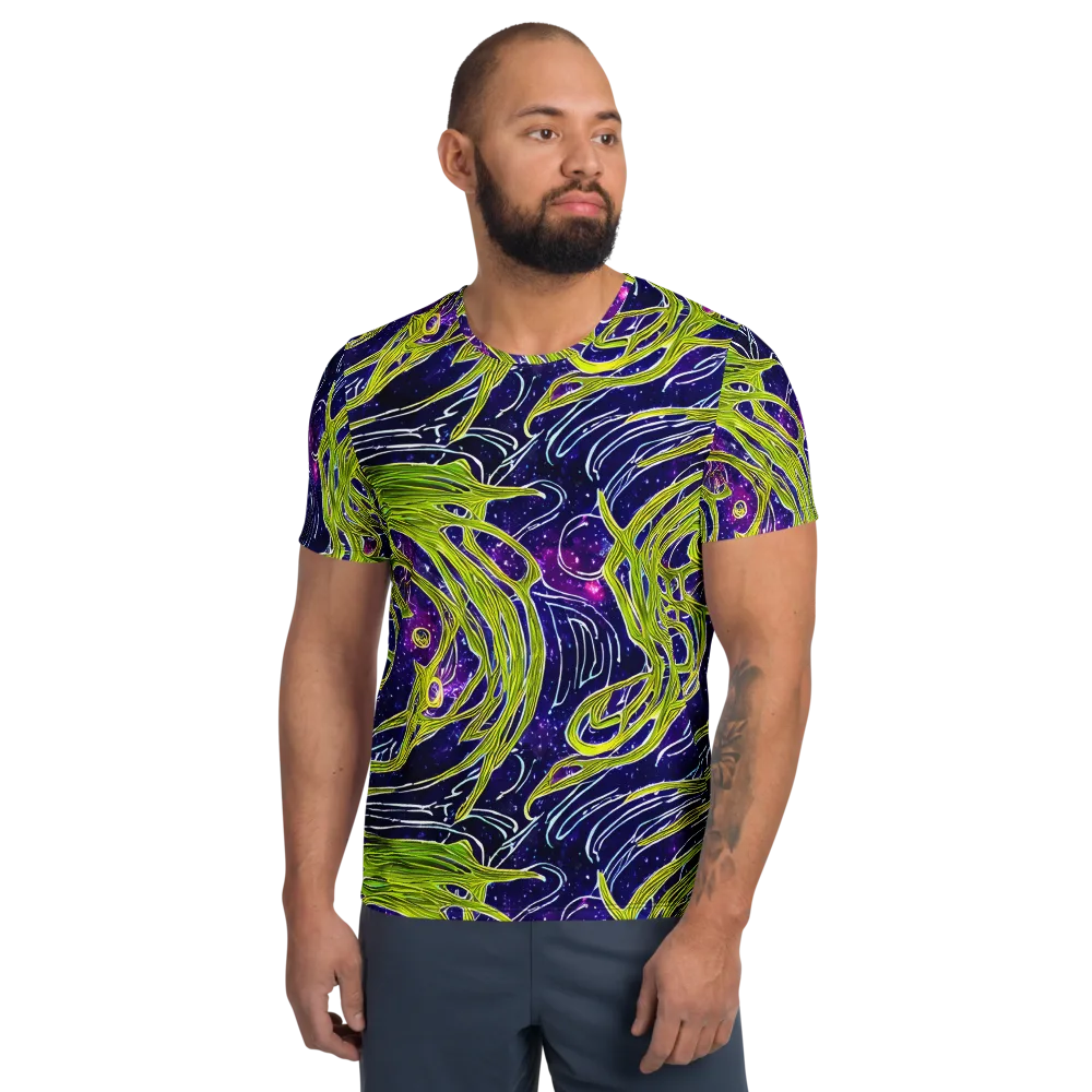 Celestial Scribbles on Men's Athletic T-Shirt — Front