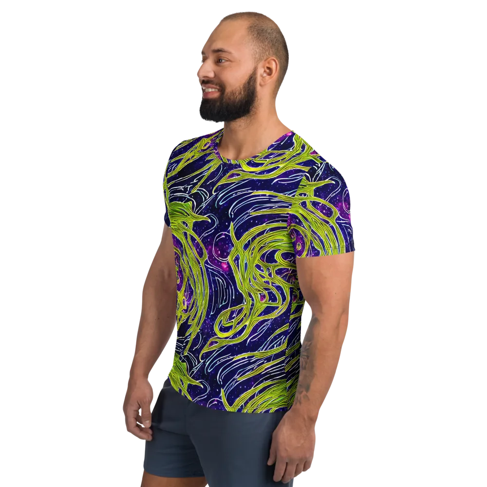 Celestial Scribbles on Men's Athletic T-Shirt — Left