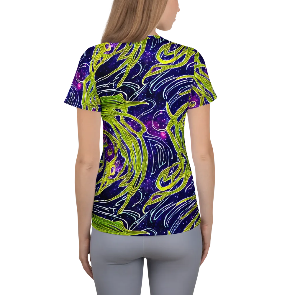 Celestial Scribbles on Women's Athletic T-Shirt — Back