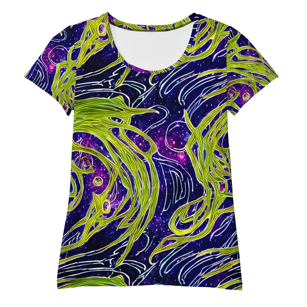 Celestial Scribbles on Women's Athletic T-Shirt — Front