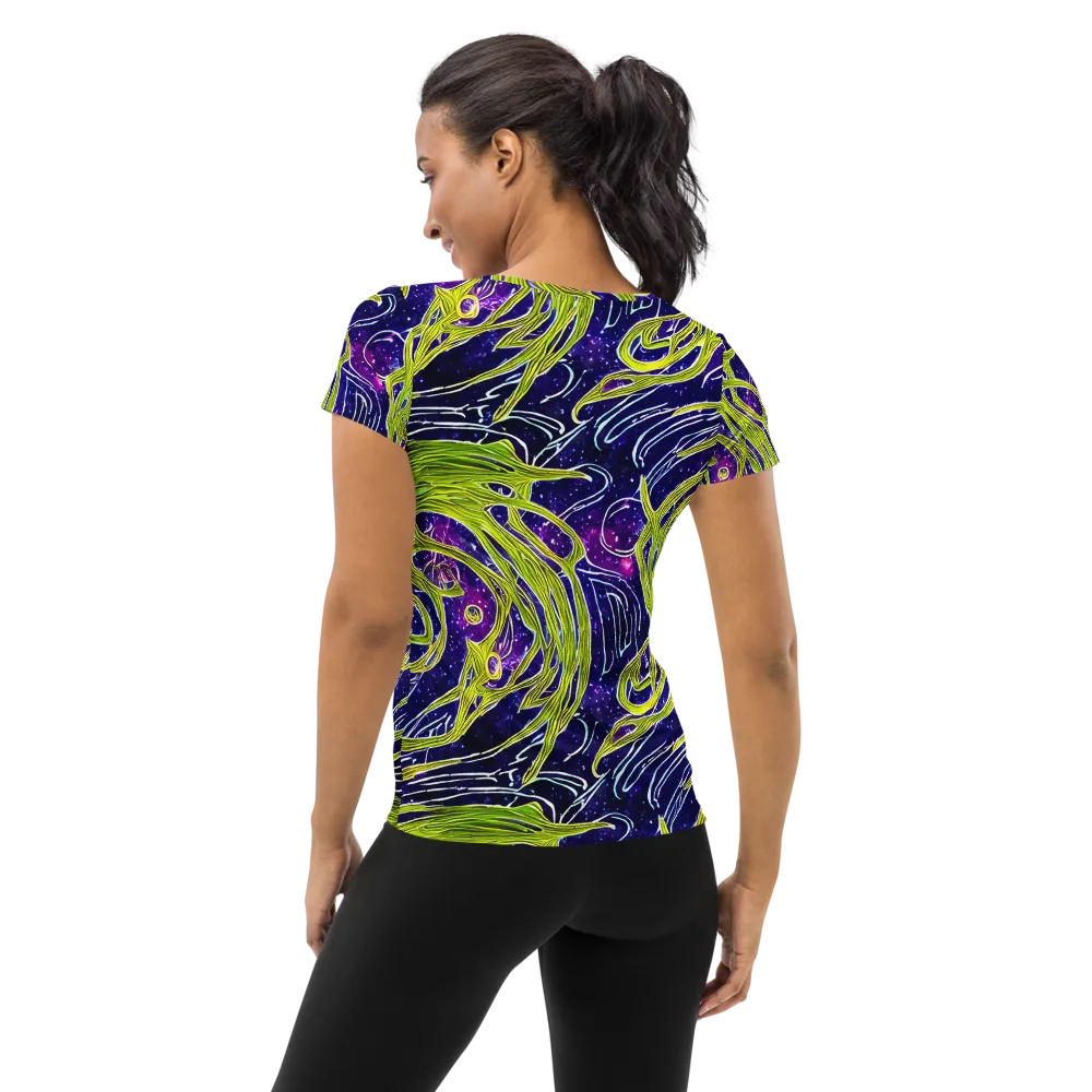 Celestial Scribbles on Women's Athletic T-Shirt — Back