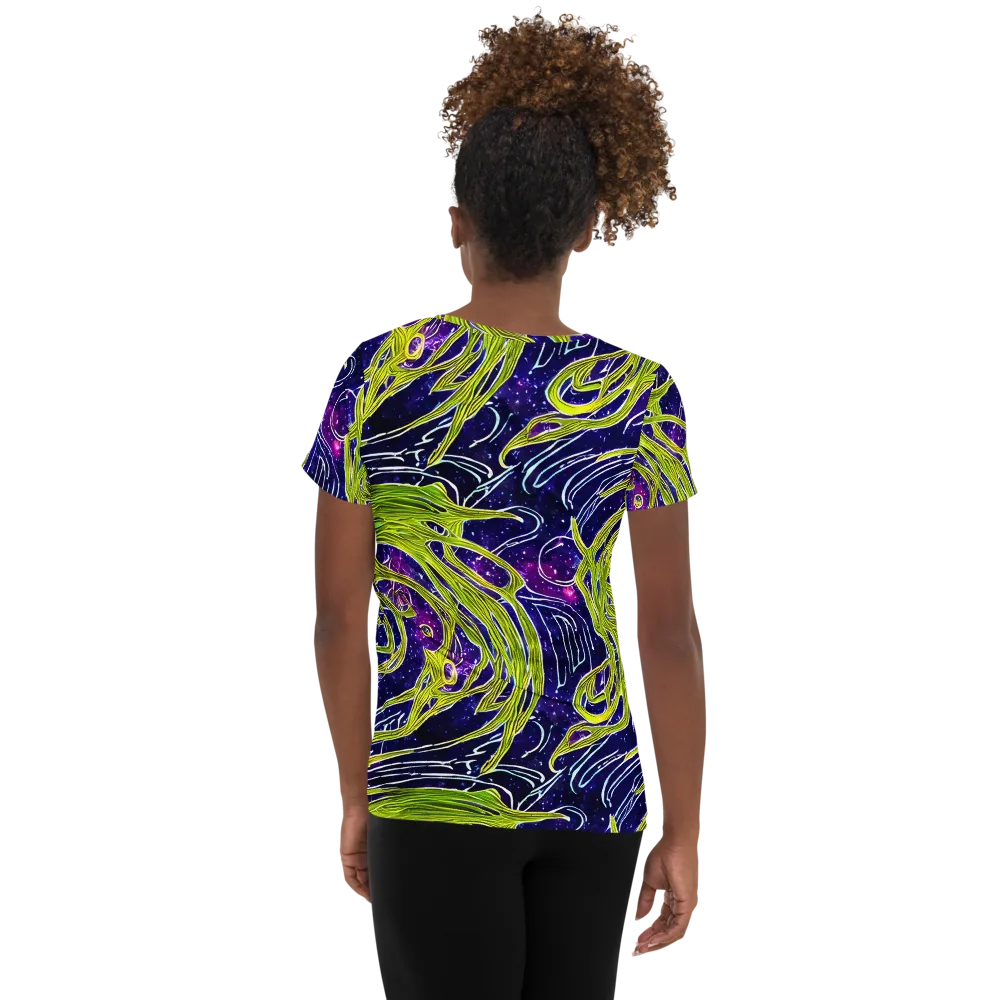 Celestial Scribbles on Women's Athletic T-Shirt — Back