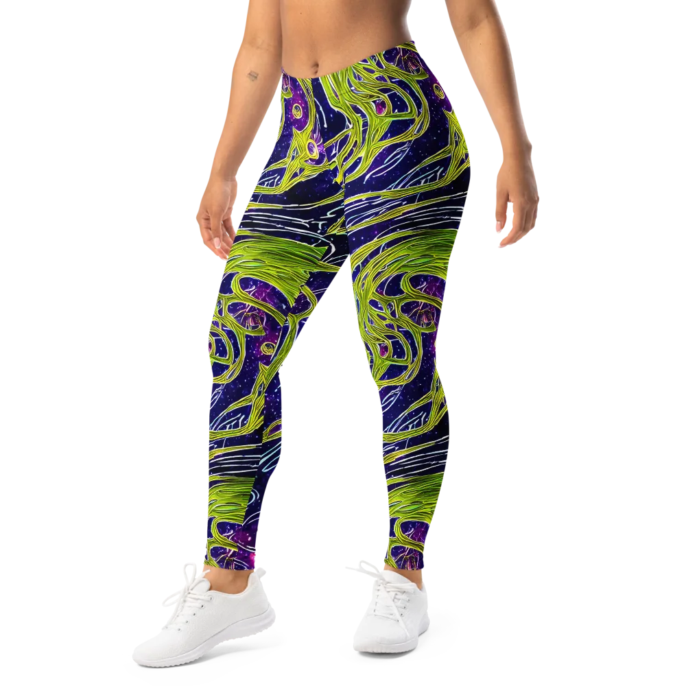 Celestial Scribbles on Leggings — Left Front
