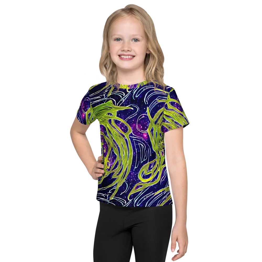 Celestial Scribbles on Kids Crew Neck T-Shirt — Front