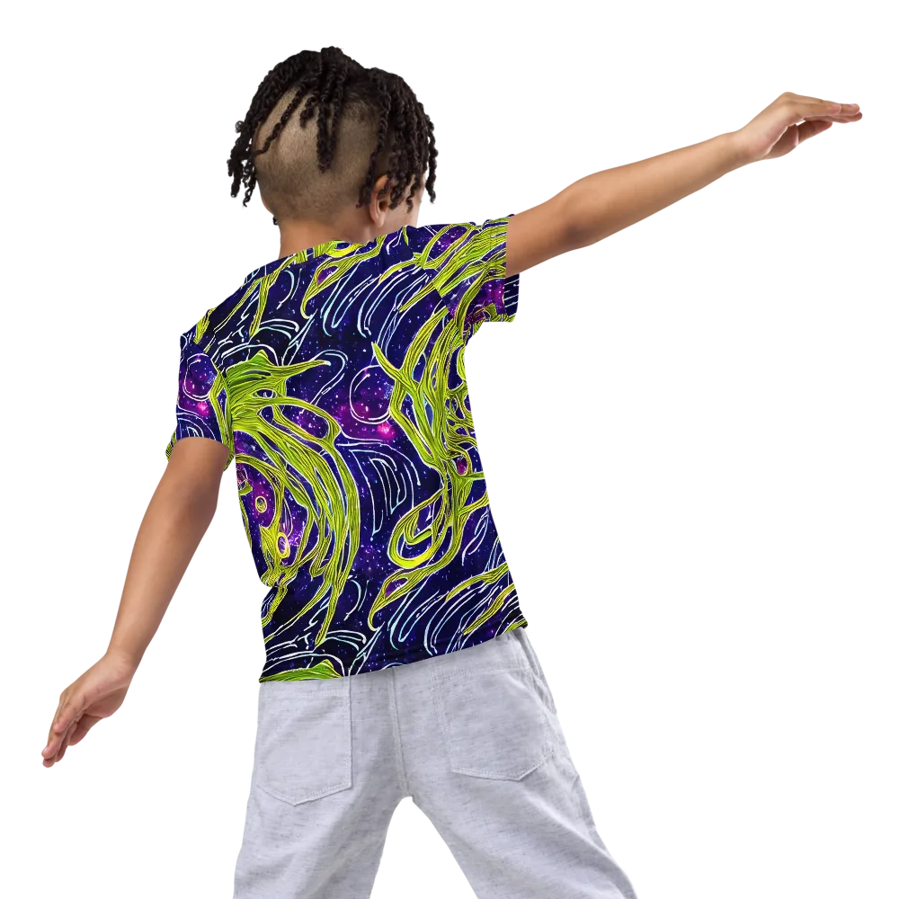 Celestial Scribbles on Kids Crew Neck T-Shirt — Back