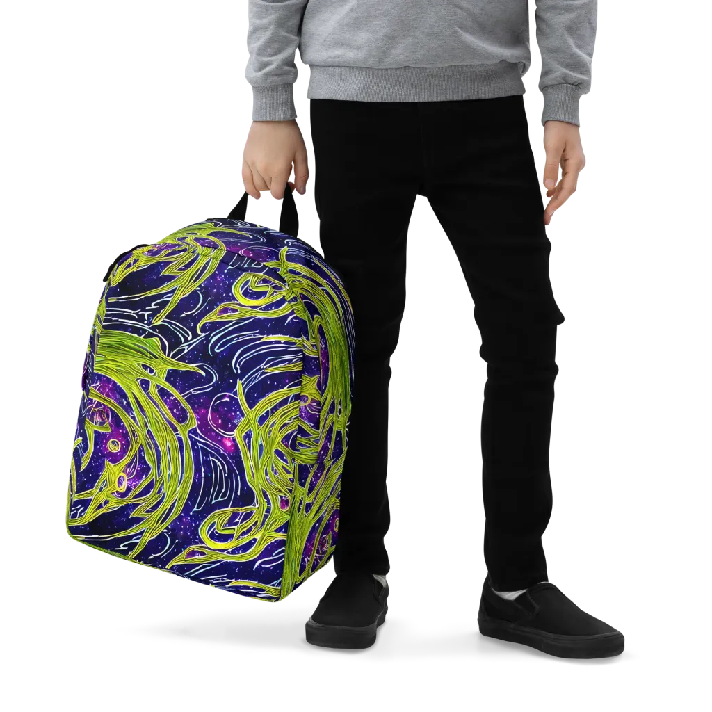 Celestial Scribbles on Minimalist Backpack — Zoomed-in