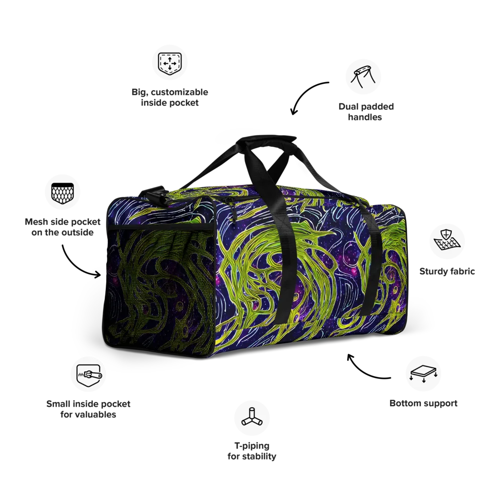 Celestial Scribbles on Duffle Bag — Right Front