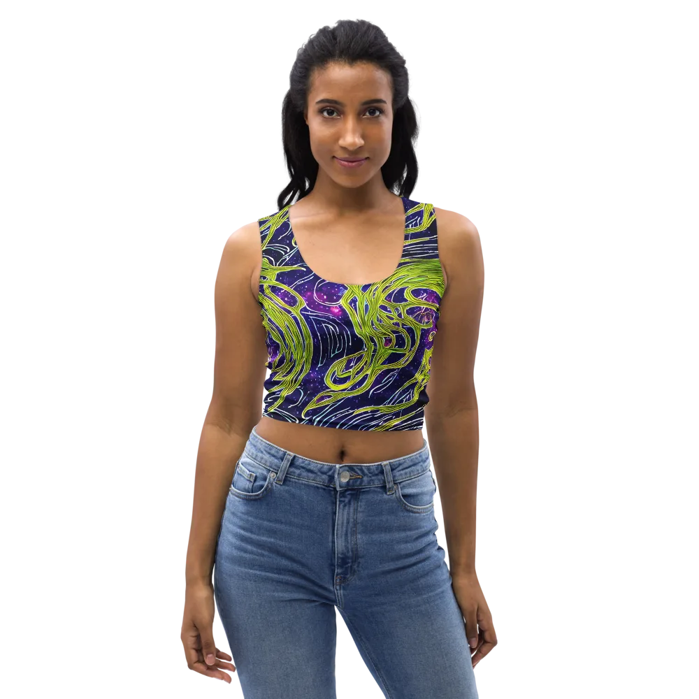 Celestial Scribbles on Crop Top — Front