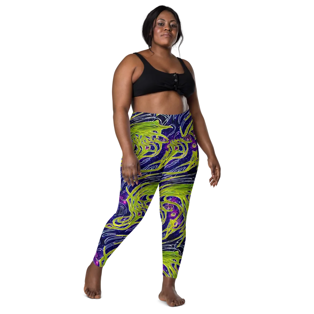 Celestial Scribbles on Leggings with Pockets — Front