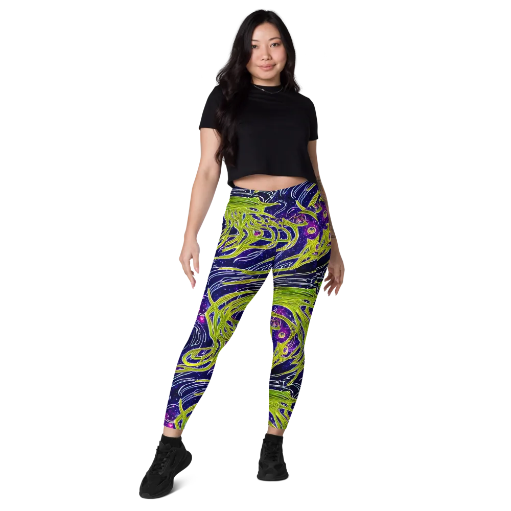 Celestial Scribbles on Leggings with Pockets — Front